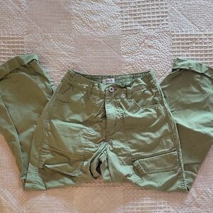 Kensie Green Wide Leg Pants Relaxed Fit